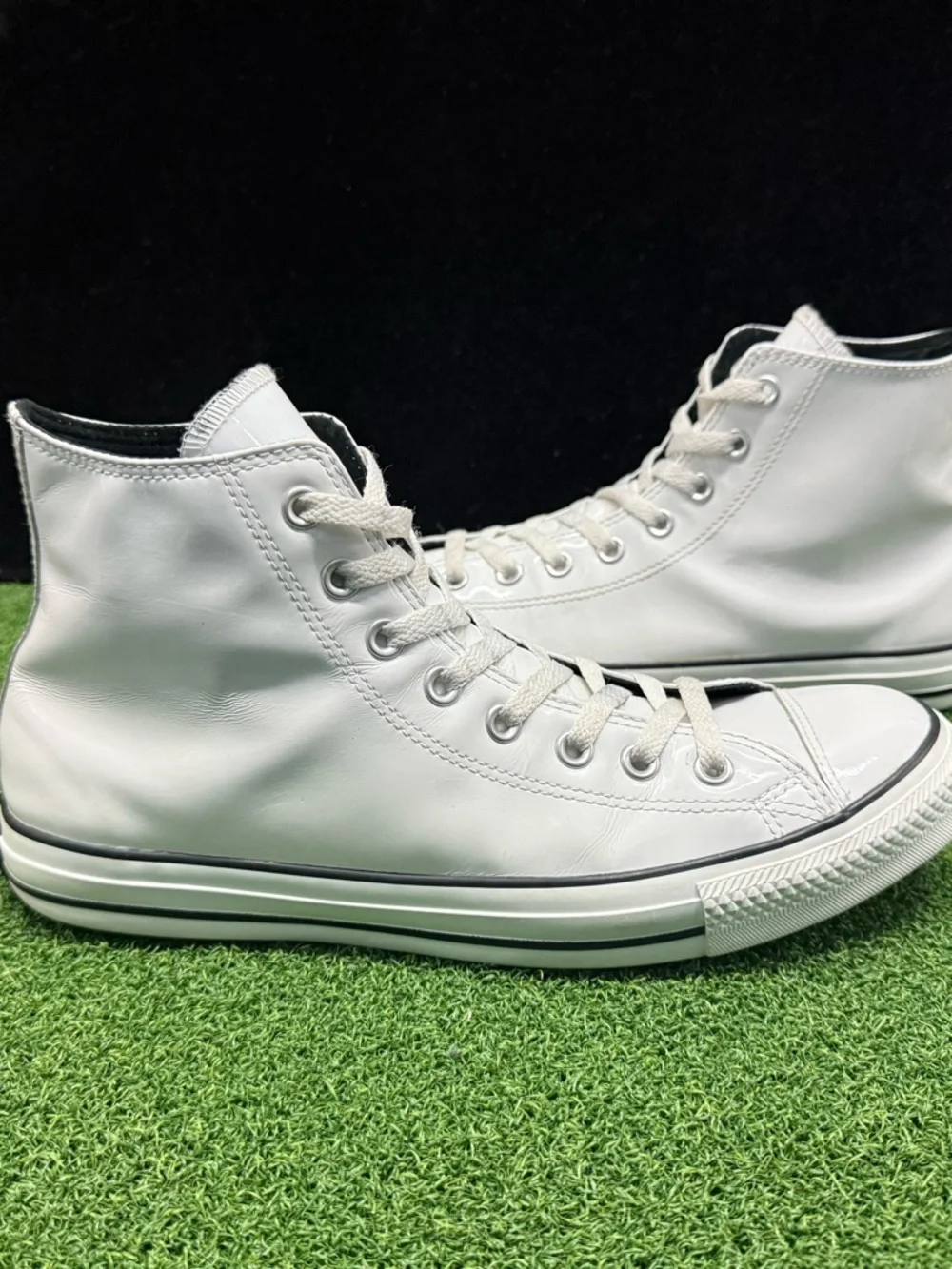 Converse Chuck Taylor Patent Leather White High Top Mens 9.5 Womens 11.5 - Picture 14 of 16